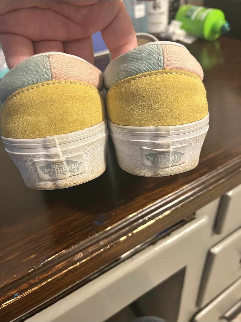Women’s Slip-On Vans in Light Gray with Pastel Accents - Picture 6 of 9